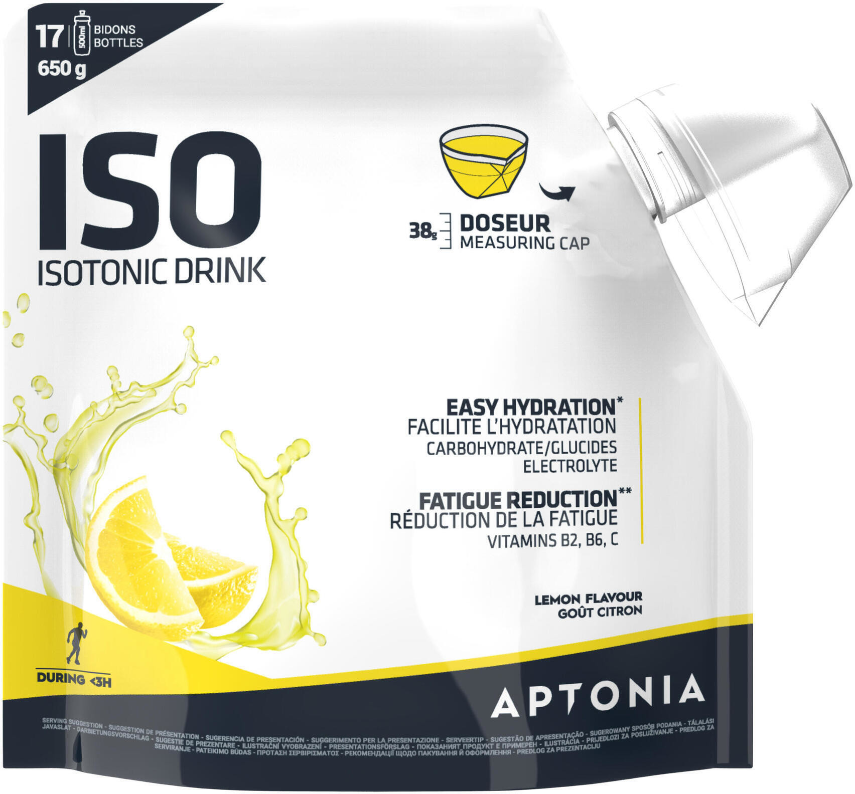 APTONIA Napój izotoniczny w proszku ISO+ cytrynowy 650 g Unisex  3583787744772