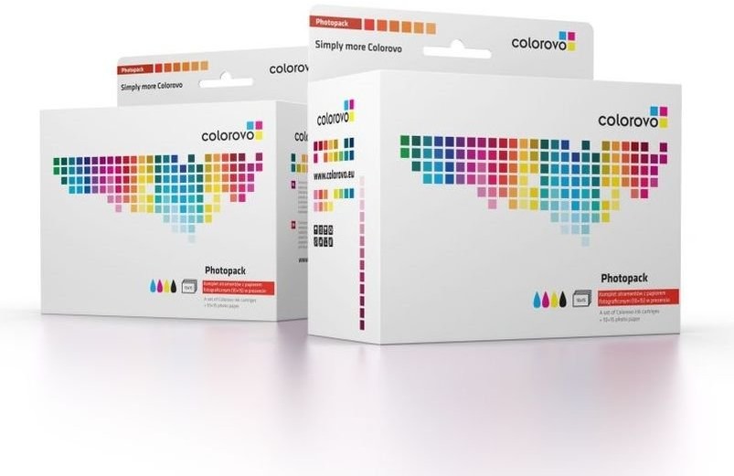 Colorovo Tusz CRB-985, błękitny, czarny, purpurowy, żółty zamiennik LC985 + 20 kartek papieru foto