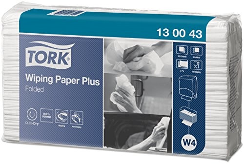 TORK 130043 silne na ręcznik papierowy pojedyncze przeznaczone do W4 ściereczka ściereczki system/2-warstwowe papierowe ręczniki w kolorze białym/jakość premium/200 Paper/38,5 x 32,4 cm (szer. x dł.) 130043