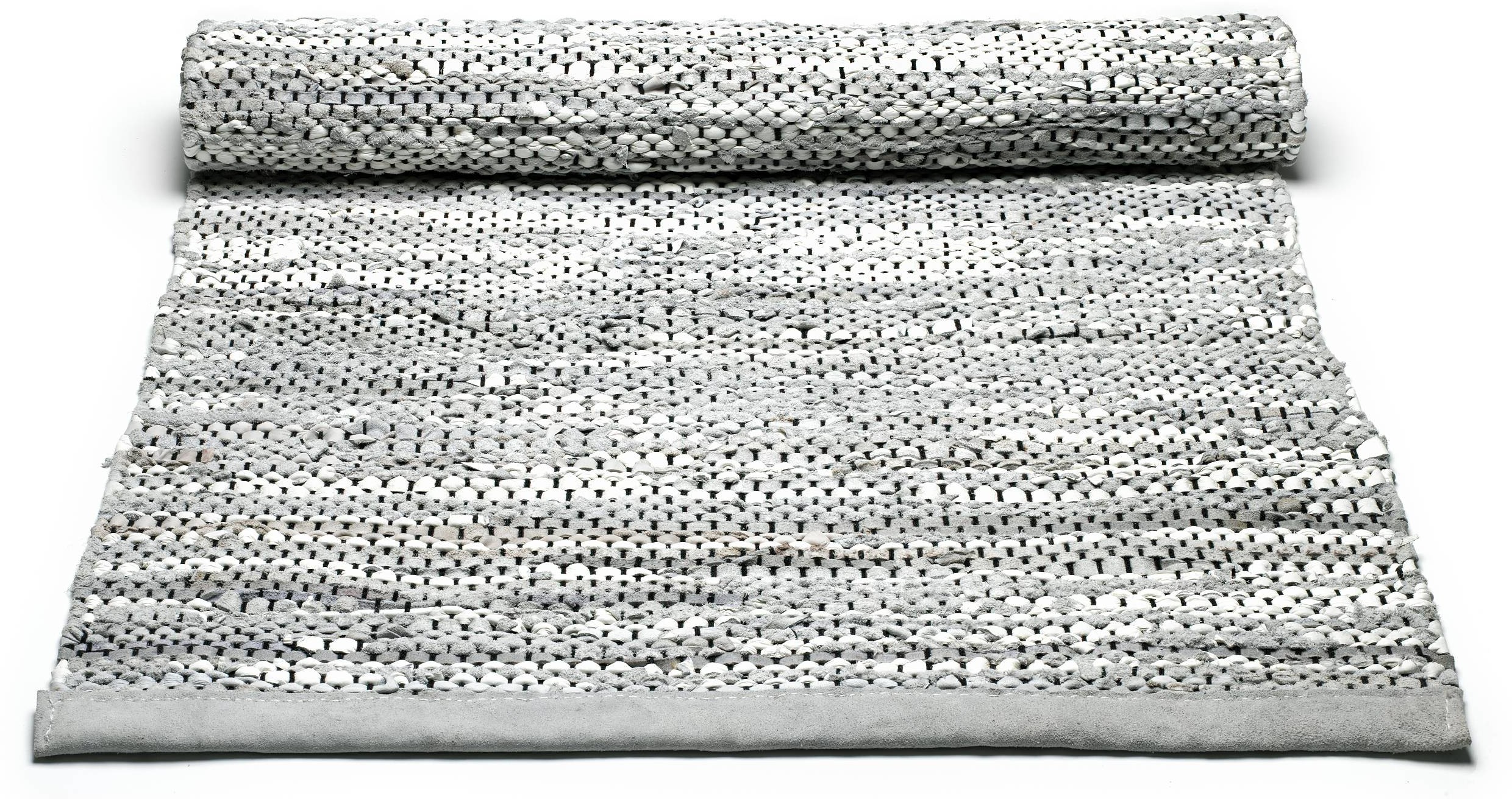 Rug Solid Chodnik jasnoszary skórzany 75x200 cm Rug Solid