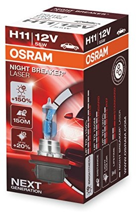 Osram OSRAM NIGHT BREAKER LASER H11 next Generation, 150% większa jasność, lampa halogenowa reflektor, 64211NL, 12V PKW, Karton (1 lampa) 64211NL