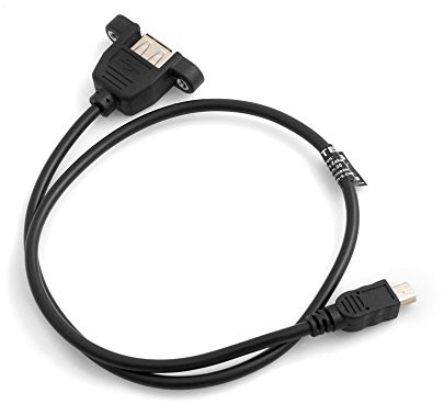 System-S USB 2.0 Typ A panel mount Cable Adapter sieciowy wtyczka mini USB do gniazda USB typu A z Screw Nuts 50 cm 54711925