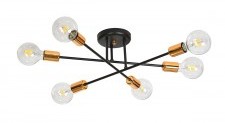 Emibig Veken 6B lampa sufitowa 6-punktowa czarna 801/6B 801/6B