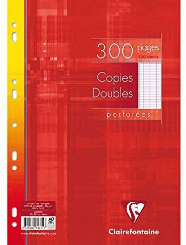 Clairefontaine A4 Seyes linie uniwersalnymi dziurami podwójnych arkuszy  biały (Pack, 150 arkuszy,) 14711C