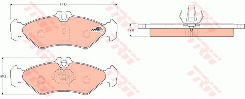 TRW Zestaw klocków hamulcowych, hamulce tarczowe GDB1262