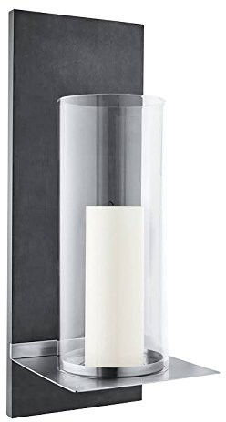 Blomus 65423 świecznik z świeca na ścianę, ze stali nierdzewnej, szary, 52 x 21 x 19 cm 65423