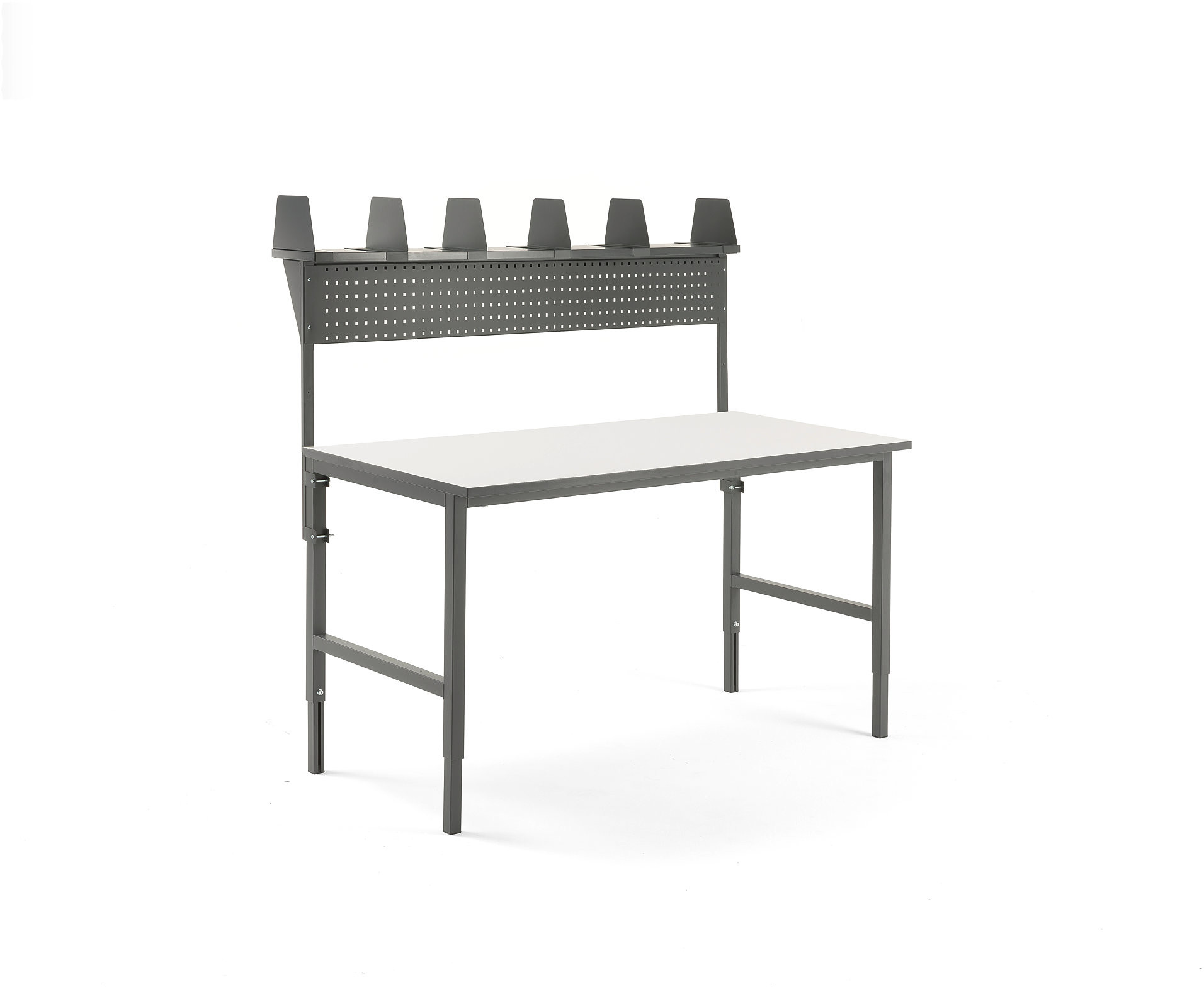 AJ Produkty Kompletny stól montażowy CARGO, 1600x750 mm, górna półka +panel narzędziowy