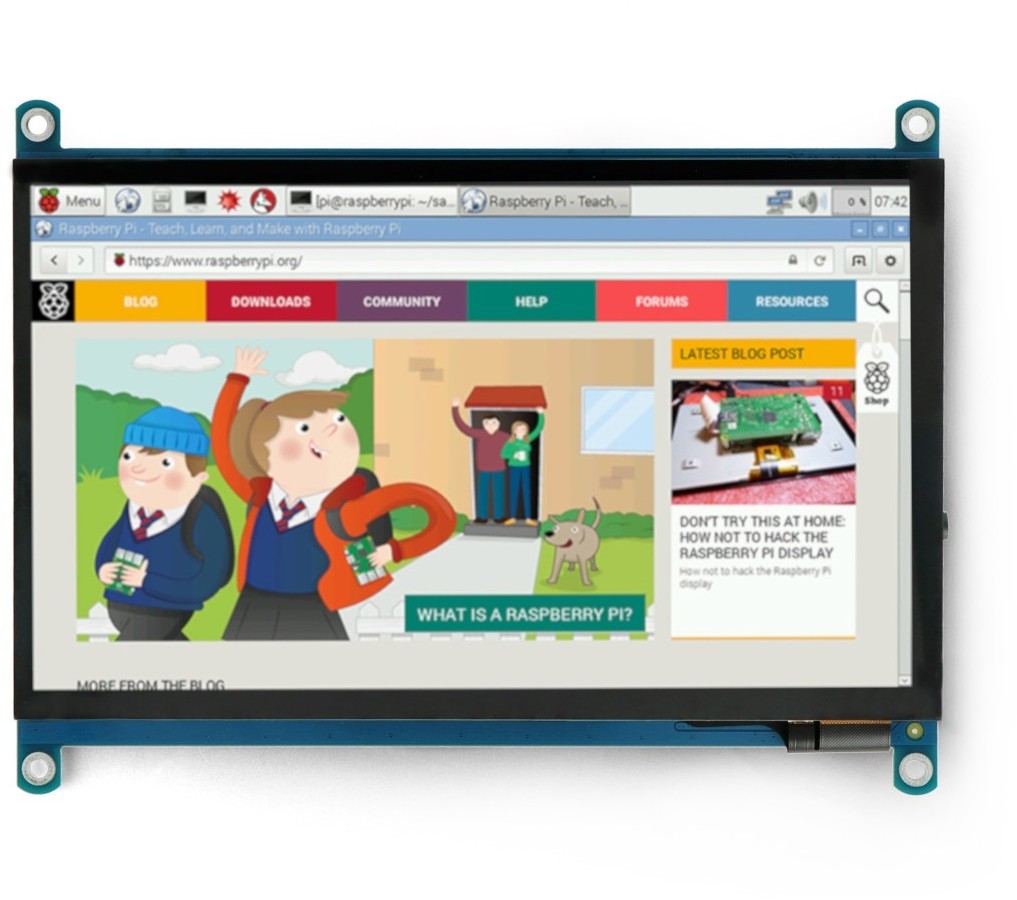 Waveshare Ekran dotykowy - pojemnościowy QLED Quantum Dot 7'' 1024x600px - Waveshare 18625 WSR-18534