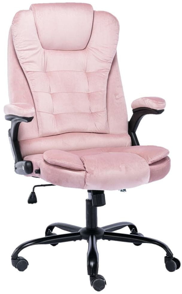 shumee shumee Krzesło biurowe różowe tapicerowane aksamitem