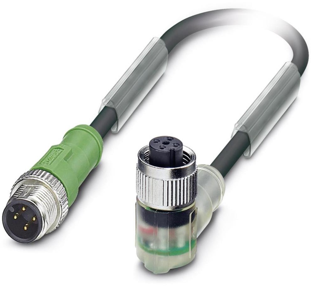 Phoenix Contact Kabel do czujników/elementów wykonawczych Phoenix Contact SAC-4P-M12MS/3 0-PUR/M12FR-3L 1668548 Złącze żeńskie M12 kątowe 1 szt SAC-4P-M12MS/3 0-PUR/M12FR-3L