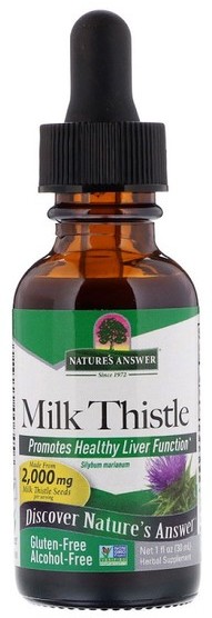 Natures Answer Answer Milk thistle ekstrakt z nasion ostropestu plamistego suplement diety w kroplach 30ml