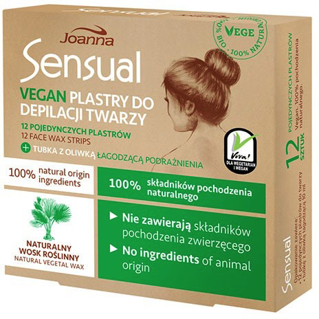 Joanna Sensual plastry do depilacji twarzy Vegan Naturalny Wosk 12szt. 86383-uniw