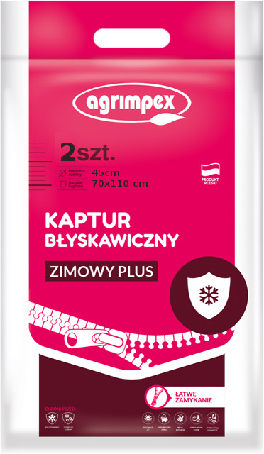 Agrimpex Kaptur ochronny z zamkiem błyskawicznym 70x110 cm 2 szt Agrimpex