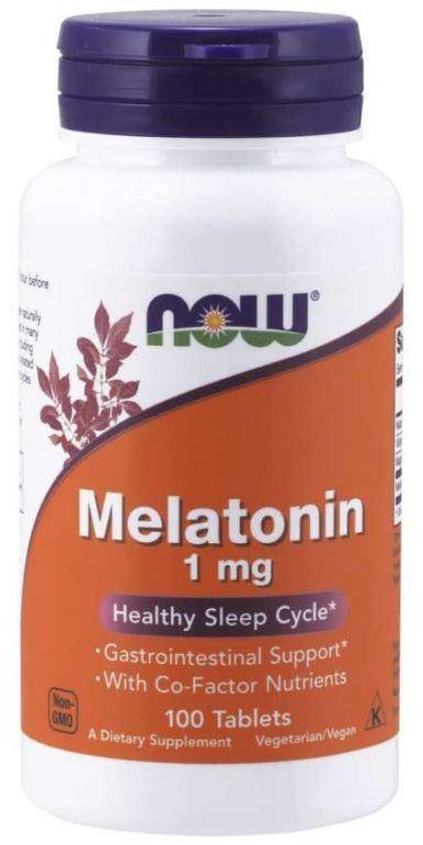 Now Foods Foods Melatonina 1 mg + Niacyna + Magnez + Witamina B6 (100 tabl.)
