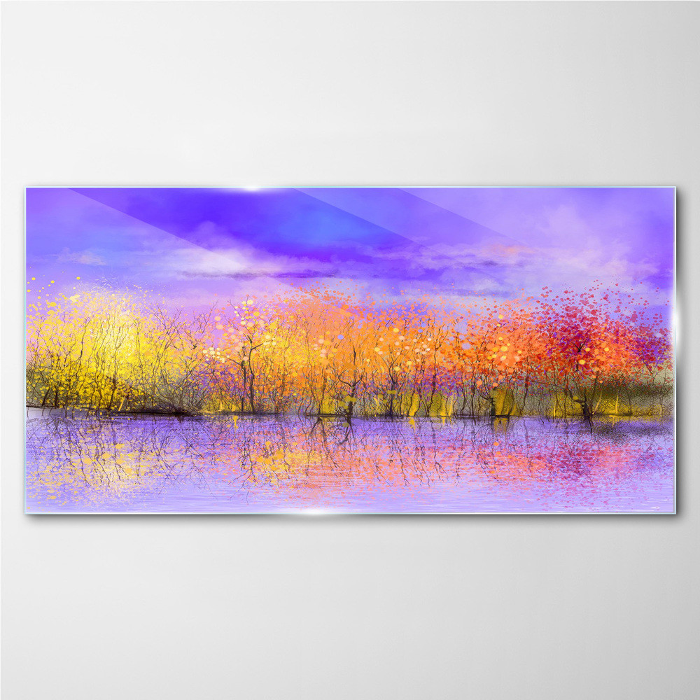 PL Coloray Obraz na Szkle drzewa niebo 140x70cm