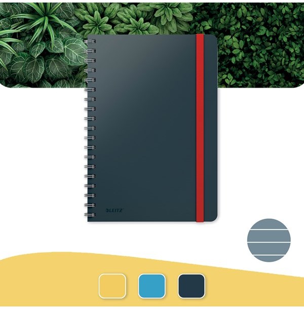 Leitz Notebook Cosy WireB L Ruled Grey 45270089