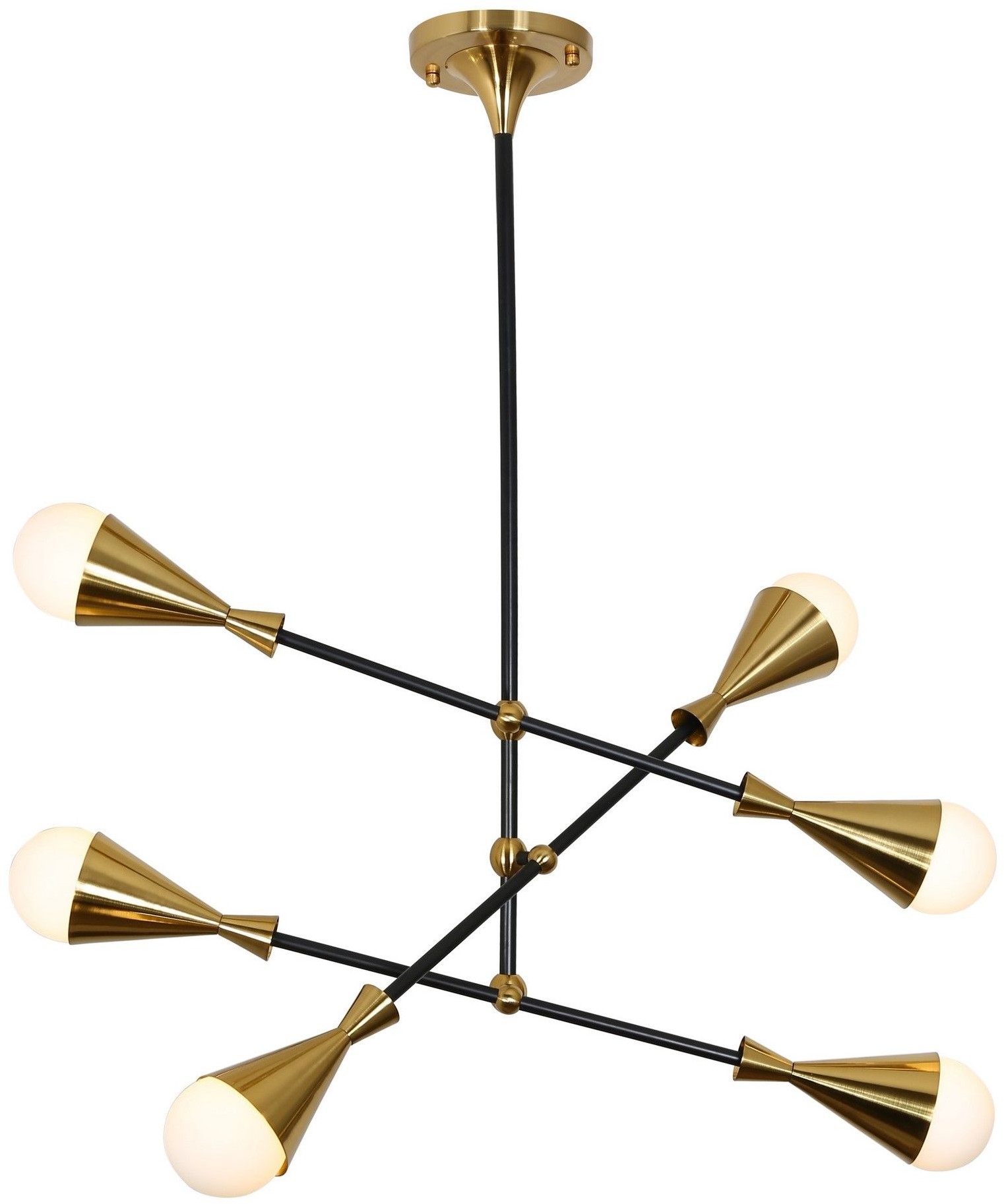 Lumina Deco Deco NOWOCZESNA LAMPA WISZĄCA VALPINA W6 LDP 6029-6 (BK+MD)