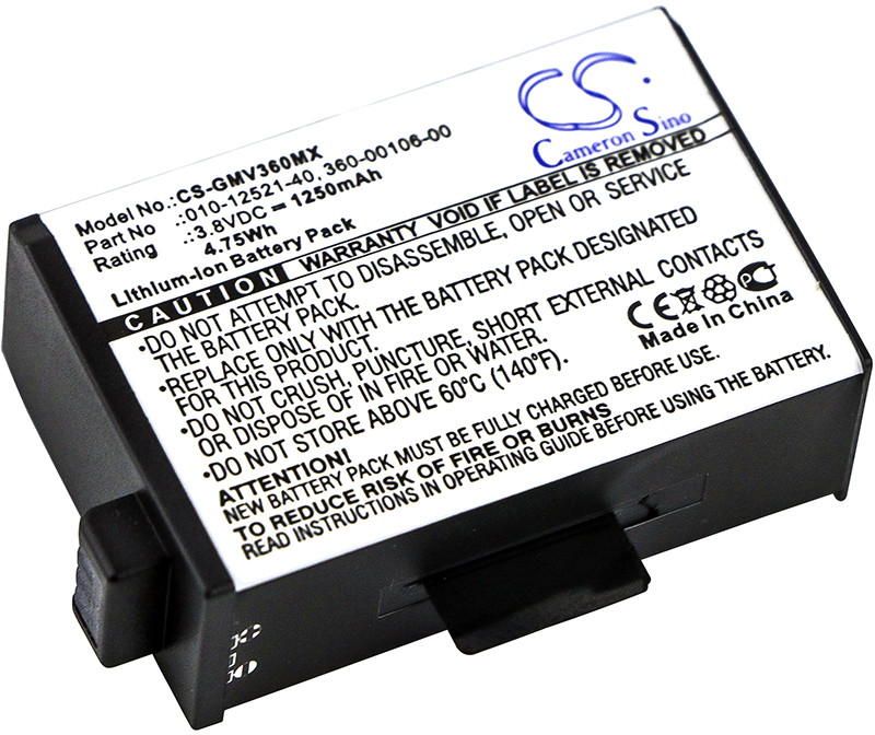 Cameron Sino Garmin Virb 360 010-12521-40 1250mAh 4.75Wh Li-Ion 3.8V CS-GMV360MX