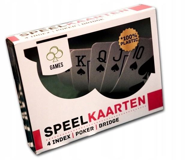 2 x Karty Do Gry 100% Plastik Poker Brydż + Etui