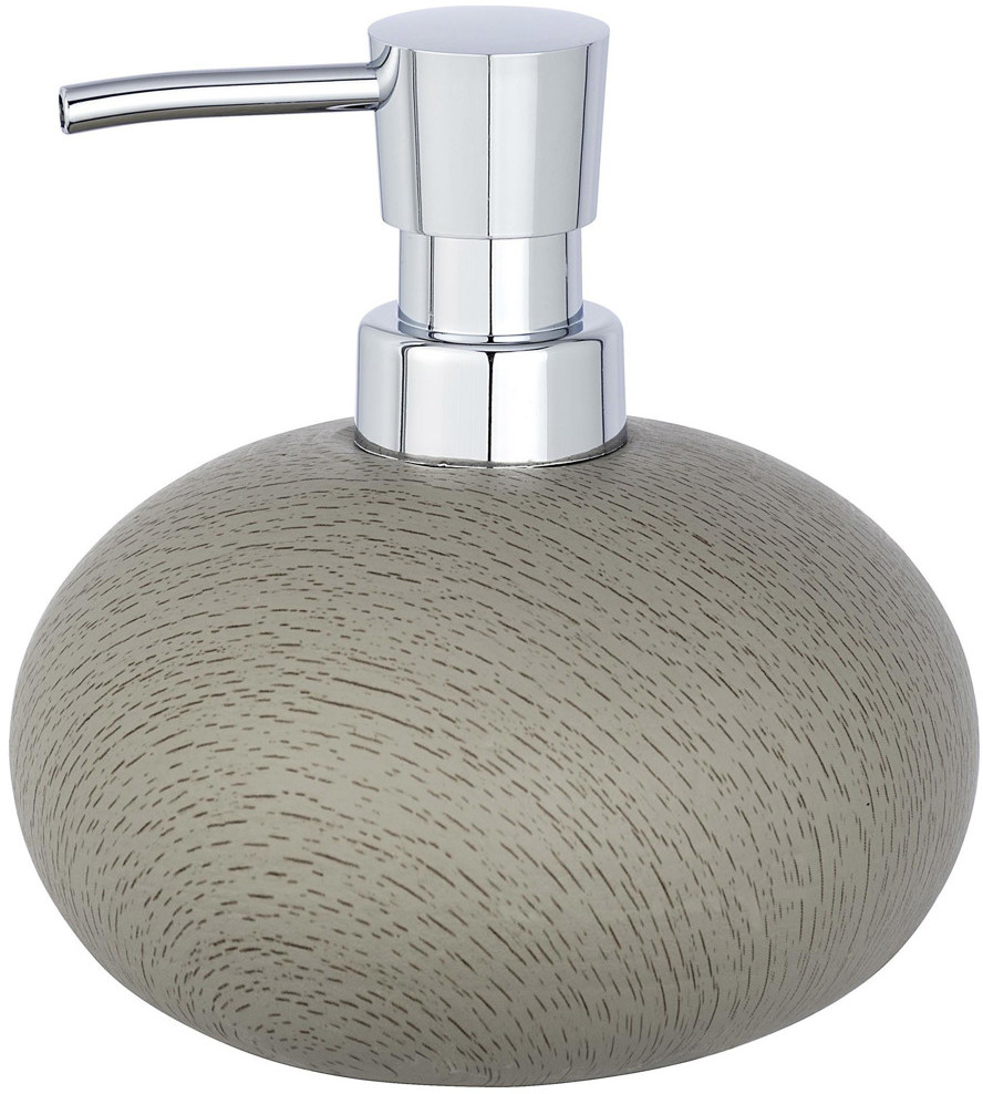 Wenko Stylowy dozownik do mydła Joy kolor szary faktura pojemność 360 ml wykonany z cementu 12 x 12.5 cm marka B07C4TLLR8