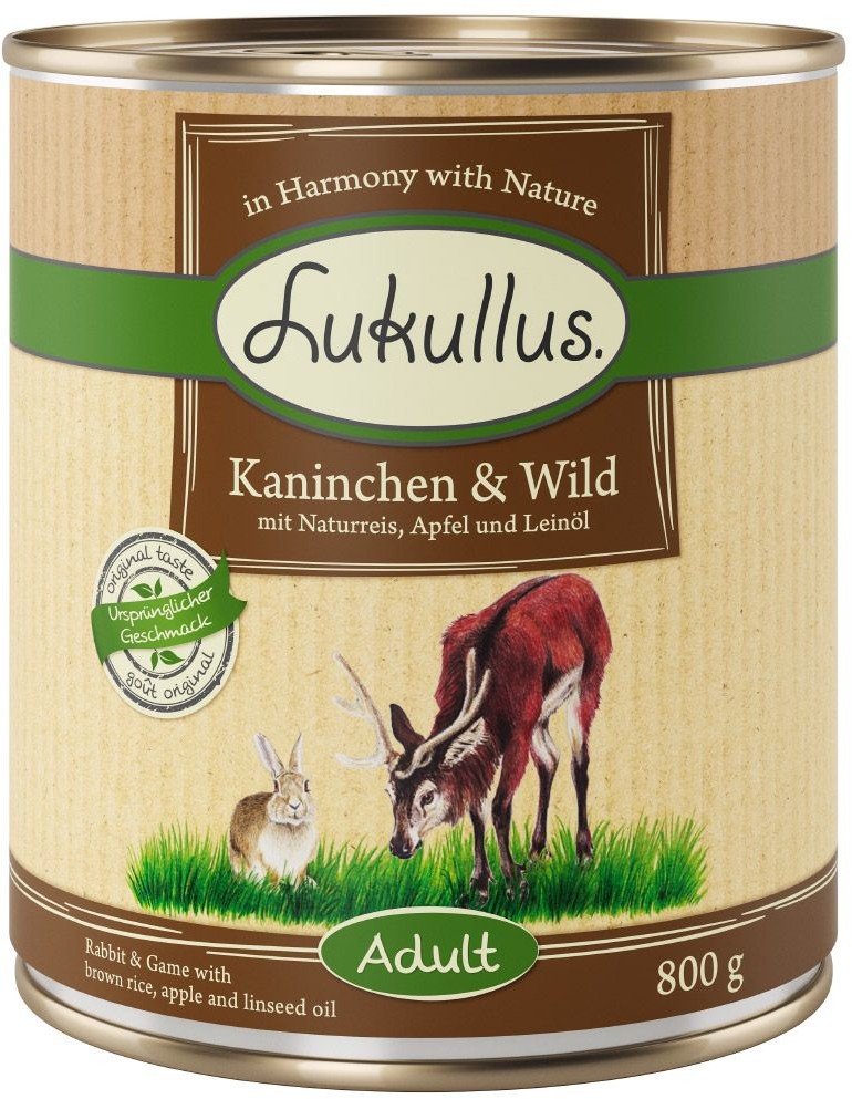 Lukullus 10 + 2 gratis! Natural 12 x 800 g Królik i dziczyzna