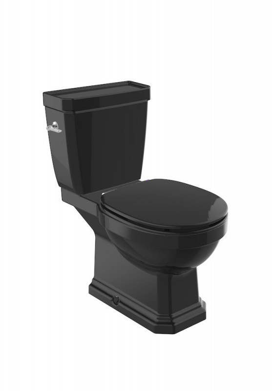 Zdjęcia - Miska i kompakt WC Roca Carmen Black Toaleta WC stojąca 67x37 cm bez kołnierza kompaktowa cza 