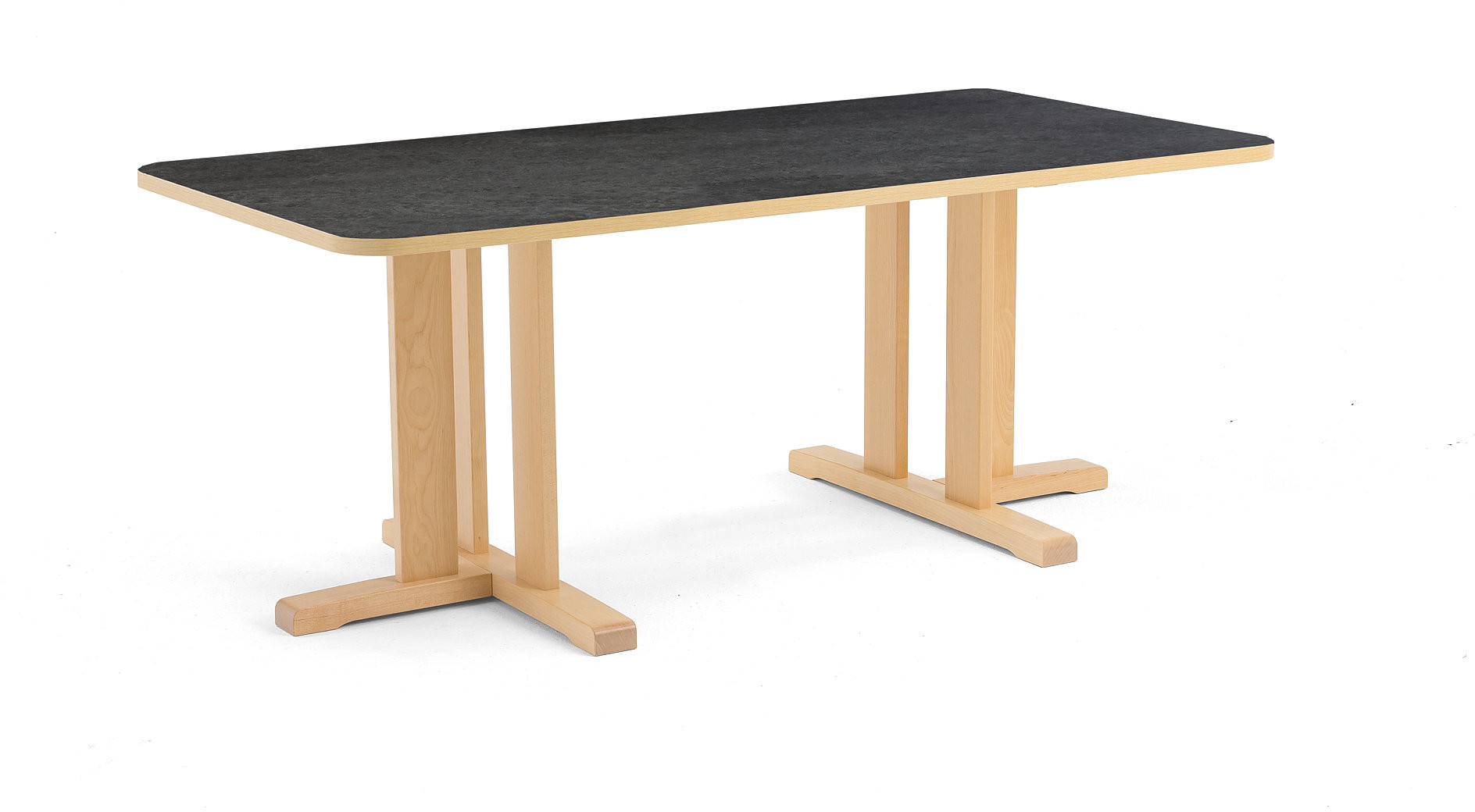 AJ Produkty Stół Kupol, 1600x800x600 mm, dźwiękochłonny, linoleum, ciemnoszary