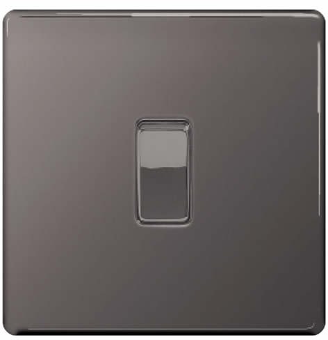 BG Electrical BG Nexus schraubenlos powierzchni fbn12 światło Switch 1 Gang 2 sposoby, 10 AMP (czarna Niklowo) fbn12