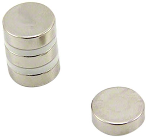 first4magnets Magnes Expert 15 mm średnicy x 5 mm grubości Ultra wysoka wydajność N52 magnes neodymowy - 6 kg pociągnięcie (opakowanie 4 szt.) F215-N52-4
