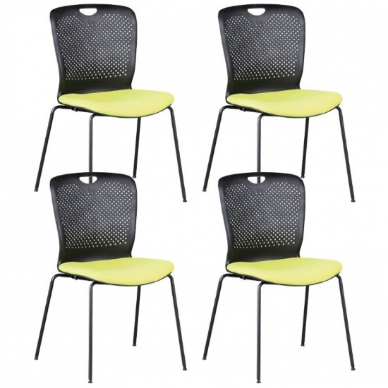 B2B Partner Krzesło konferencyjne plastikowe OPEN, zielone, zestaw 4 szt. 432045