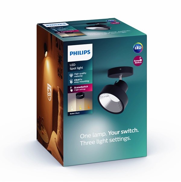 Philips Bukko Single Spot Black 1x4.3W Listwa oświetleniowa 915005687401