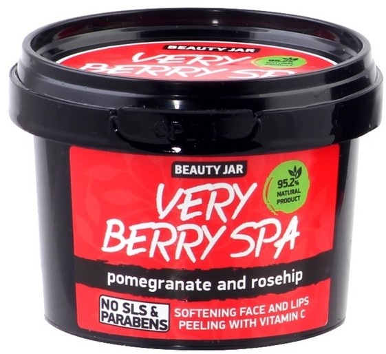 Beauty Jar VERY BERRY SPA Delikatny peeling do twarzy i ust z witaminą c z ekstraktem z granatu i dzikiej róży 120g