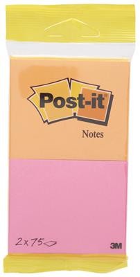 Post-It 3M Bloczek samoprzylepny (6720-PO),76x63,5mm, 2x75 kart., zawieszka, pomarańczowo-różowy 3M-FT510285131