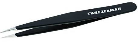 Tweezerman tweez erman koronka Point pęseta wykonana ze stali nierdzewnej czarny 1241-BR