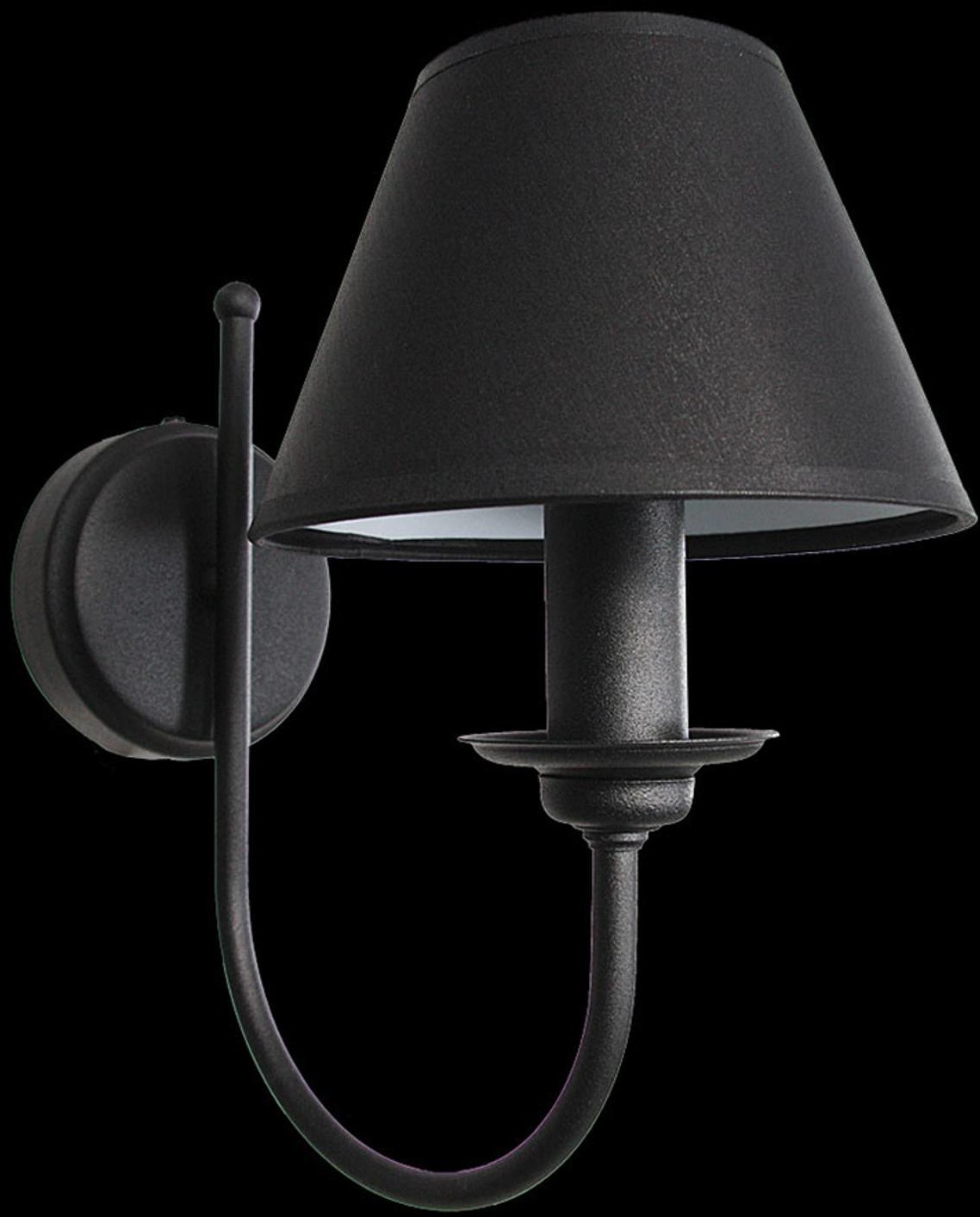 EULUNA Lampa ścienna Bona, 1-punktowa, czarna