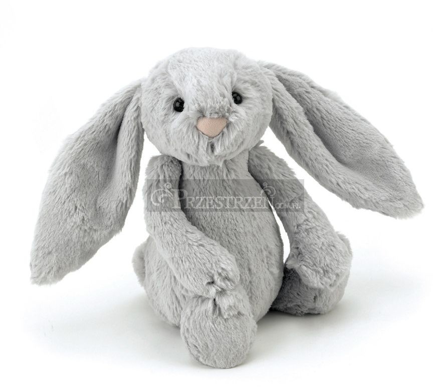 Jellycat MASKOTKA Pluszowy Szary Królik - Bashful Bunny Silver 36 cm BAL2BS