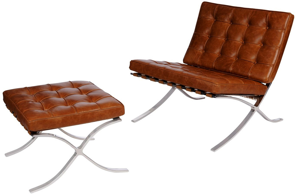 D2.Design Fotel z podnóżkiem BA1 brąz j vintage skóra 5902385723534