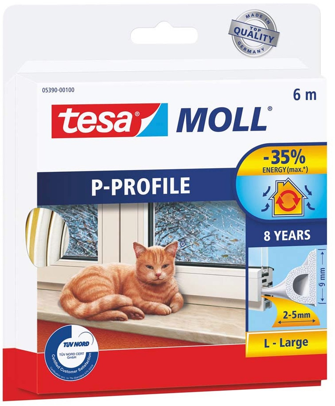 Tesa Uszczelka profil P biała 6 m
