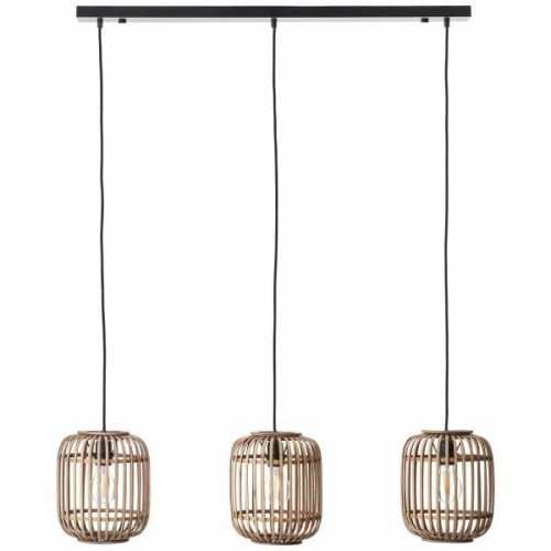 Brilliant WOODROW Jasny brąz 3xE27 Lampa wisząca 93778/20