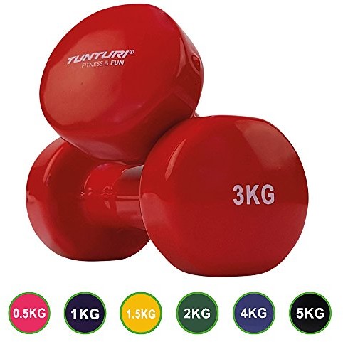Tunturi Neopreen Dumbbell 2,0 kg Red hantli krótkich, czerwony, One Size 14TUSCL376