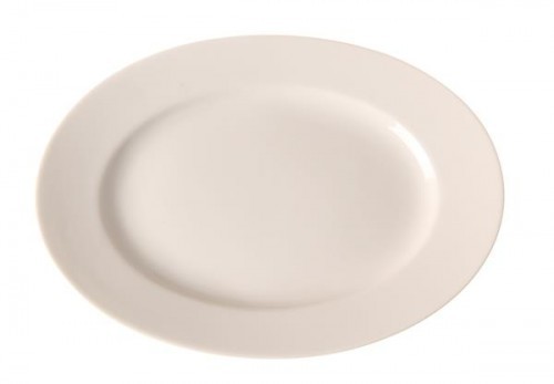 Hendi Półmisek owalny z porcelany 360x260 mm, ecru | , Gourmet HENDI-780091
