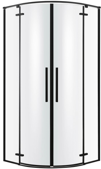 GoodHome Kabina prysznicowa półokrągła GoodHome Ezili 90 czarna/transparentna K761BB