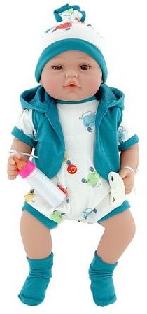 Adar Lalka bobas 40cm ze smoczkiem i butelką 519879