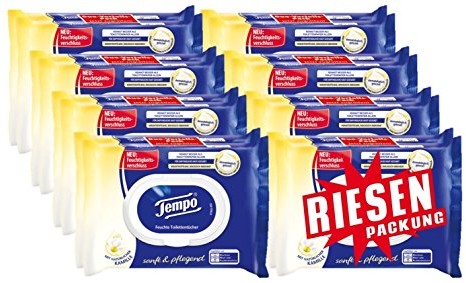 Tempo się delikatnie i ręczniki, wilgotna uchwyt na papier toaletowy Riese Opakowanie (16 opakowań X po 42) 836197