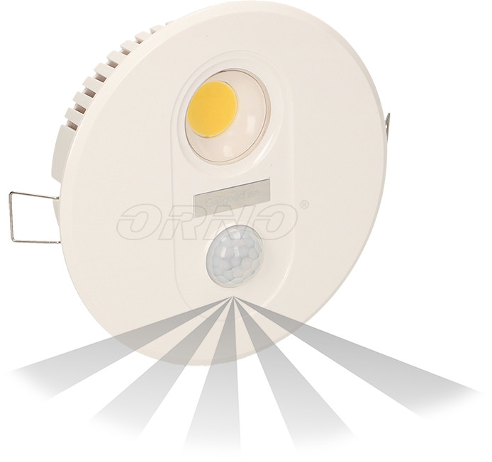 Orno Polska Sp. z o.o. OPRAWA SUFITOWA TOBIA LED 7W Z CZUJNIKIEM RUCHU 665LM 3000K IP20 BIAŁA OR-OP-6003LR3