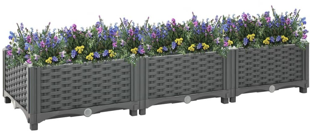 vidaXL Donica do podniesionej rabaty, 120x40x23 cm, polipropylen! 310399