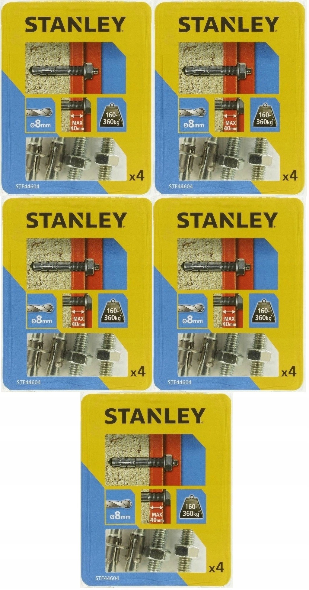 Stanley Stanley Kotwa stalowa 8x65mm Zestaw 5 opakowań