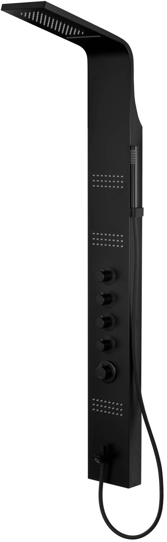 Corsan Panel prysznicowy Led Kaskada A013A czarny z oświetleniem i wylewką A-013AMW NEW LED CZARNY WY