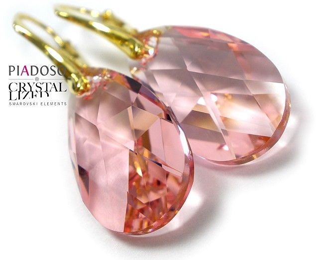 Swarovski kolczyki ZŁOTE SREBRO Certyfikat 22LR