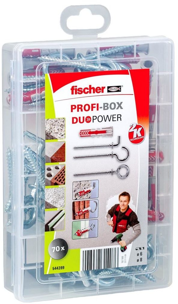Fischer Zestaw kołków rozporowych Profibox Duopower 40 + 30 haków